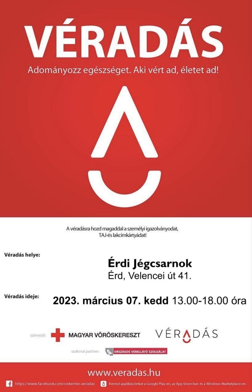 Véradás az Érdi Jégcsarnokban