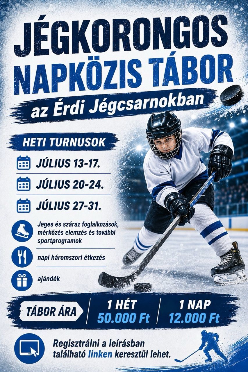 Jégkorongos napközis tábor várja a gyerekeket az Érdi Jégcsarnokban